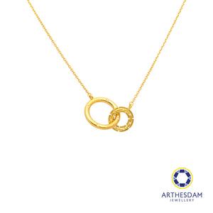 Arthesdam Jewellery 18K Gold Interlinked Circles 0.017CT Diamond Necklace