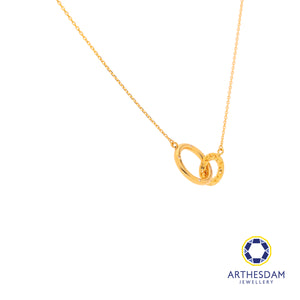 Arthesdam Jewellery 18K Gold Interlinked Circles 0.017CT Diamond Necklace