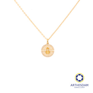 Arthesdam Jewellery 18K Gold Round Gourd 0.069CT Diamond Necklace
