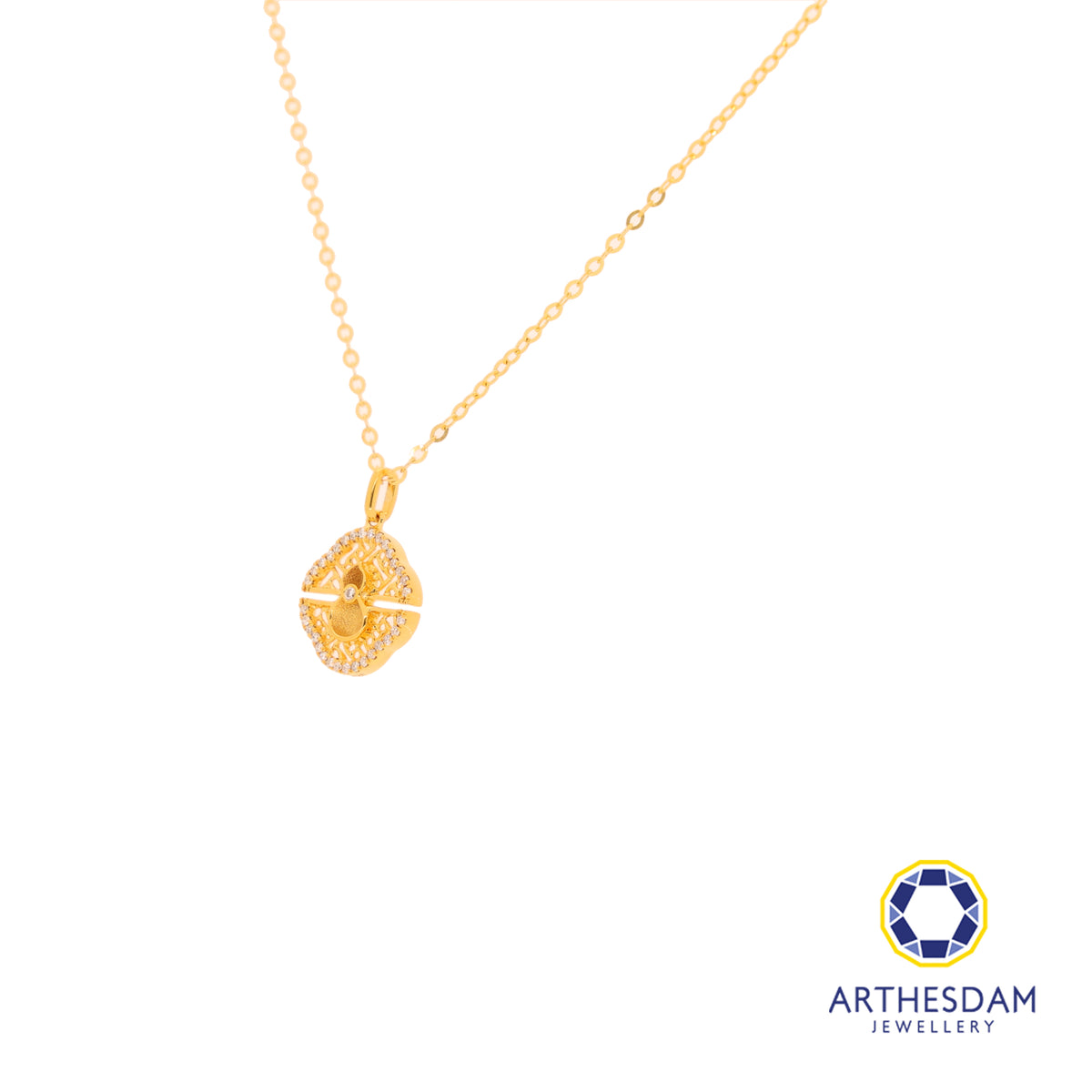 Arthesdam Jewellery 18K Gold Clover Gourd 0.07CT Diamond Necklace