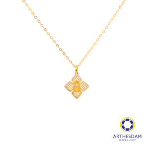 Arthesdam Jewellery 18K Gold Lucky Clover Gourd 0.062CT Diamond Necklace