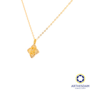 Arthesdam Jewellery 18K Gold Lucky Clover Gourd 0.062CT Diamond Necklace