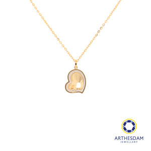 Arthesdam Jewellery 18K Gold Heart with 0.015CT Diamond Necklace
