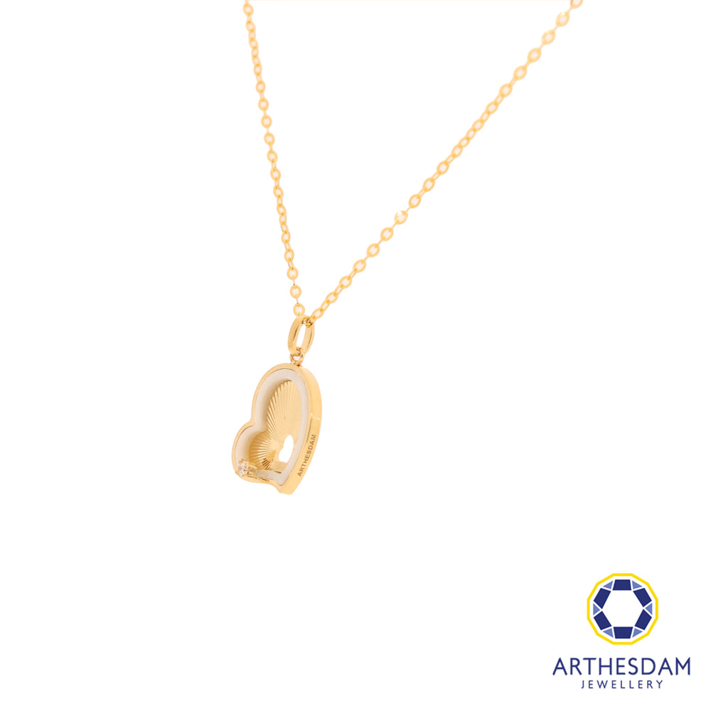 Arthesdam Jewellery 18K Gold Heart with 0.015CT Diamond Necklace