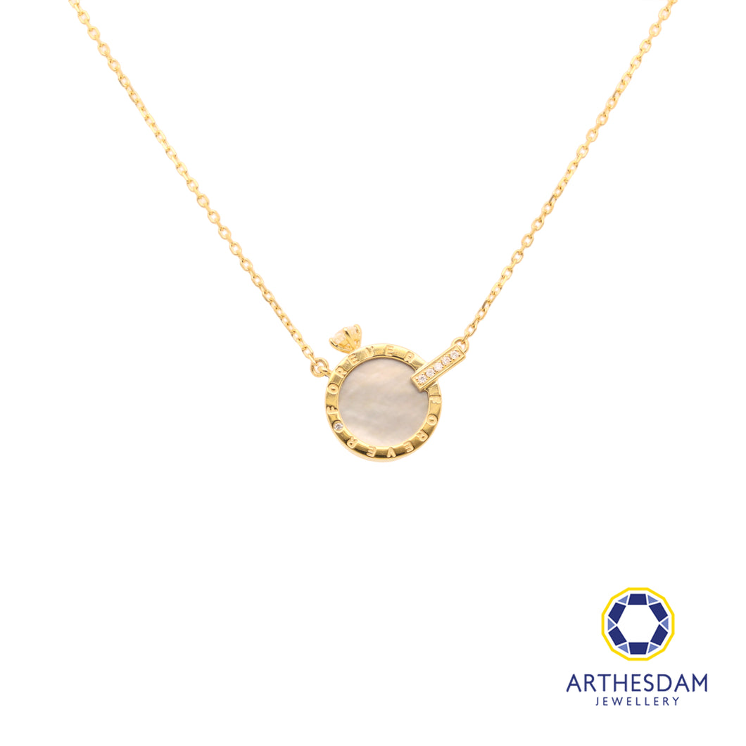 Arthesdam Jewellery 18K Gold Mother-of-pearl FOREVER 0.075CT Diamond Necklace