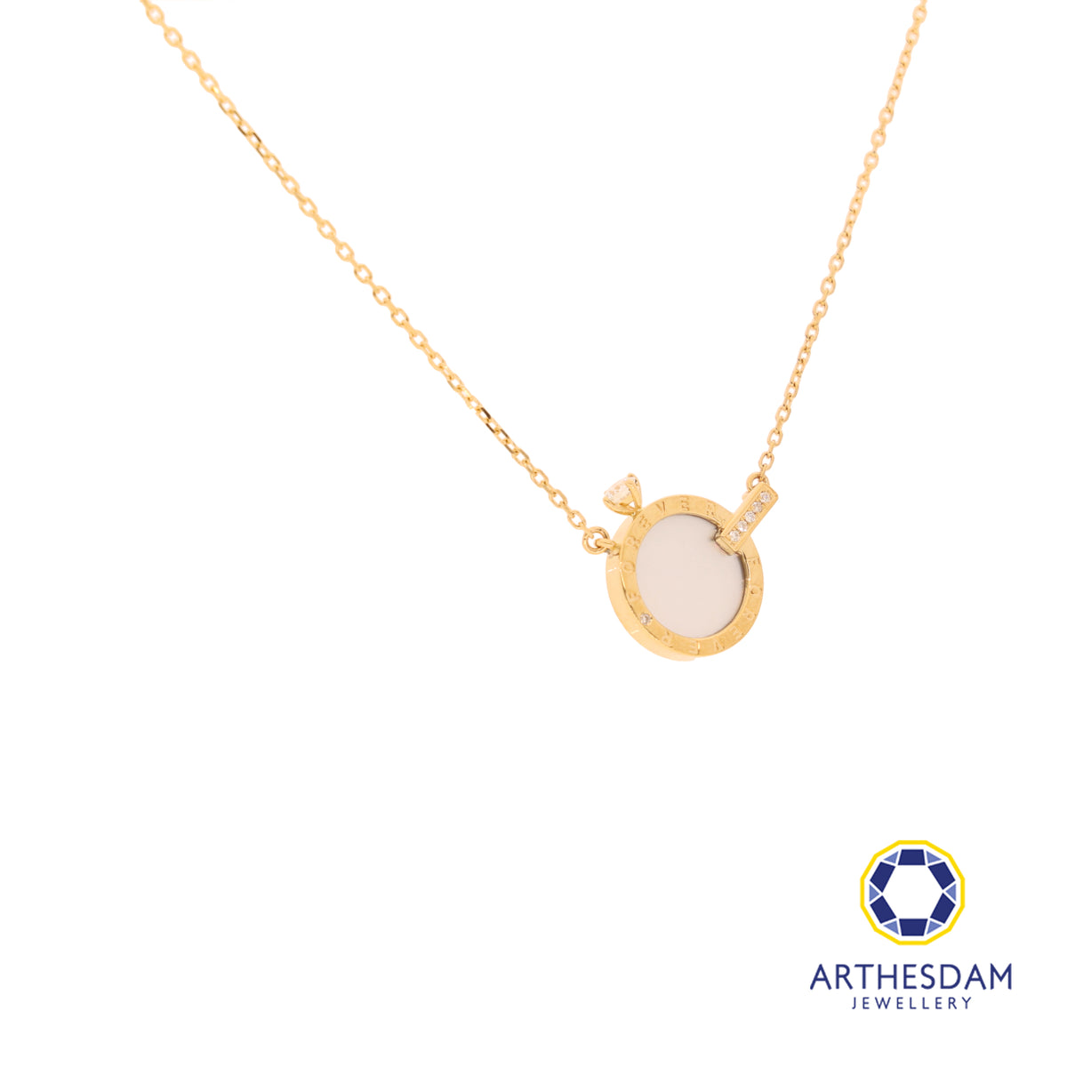 Arthesdam Jewellery 18K Gold Mother-of-pearl FOREVER 0.075CT Diamond Necklace
