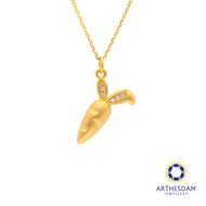 Arthesdam Jewellery 18K Gold Cute Carrot 0.033CT Diamond Necklace