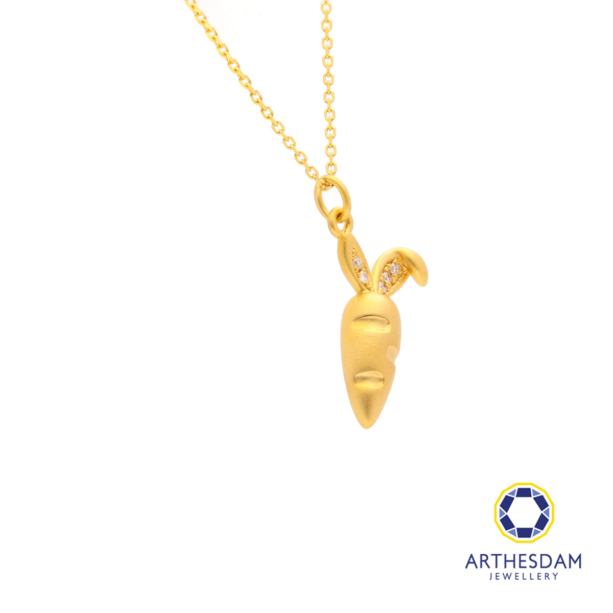 Arthesdam Jewellery 18K Gold Cute Carrot 0.033CT Diamond Necklace