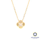 Arthesdam Jewellery 18K Gold Mother-of-pearl Clover Shell 0.019CT Diamond Necklace