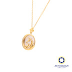 Arthesdam Jewellery 18K Gold Mother-of-pearl Unicorn 0.037CT Diamond Necklace