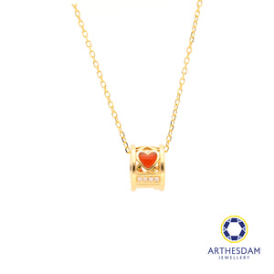 Arthesdam Jewellery 18K Gold Charm Heart 0.013CT Diamond Necklace