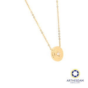 Arthesdam Jewellery 18K Gold Vintage Coin 0.028CT Diamond Necklace