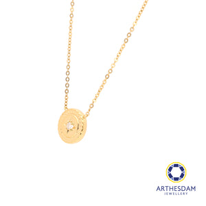 Arthesdam Jewellery 18K Gold Vintage Coin 0.028CT Diamond Necklace