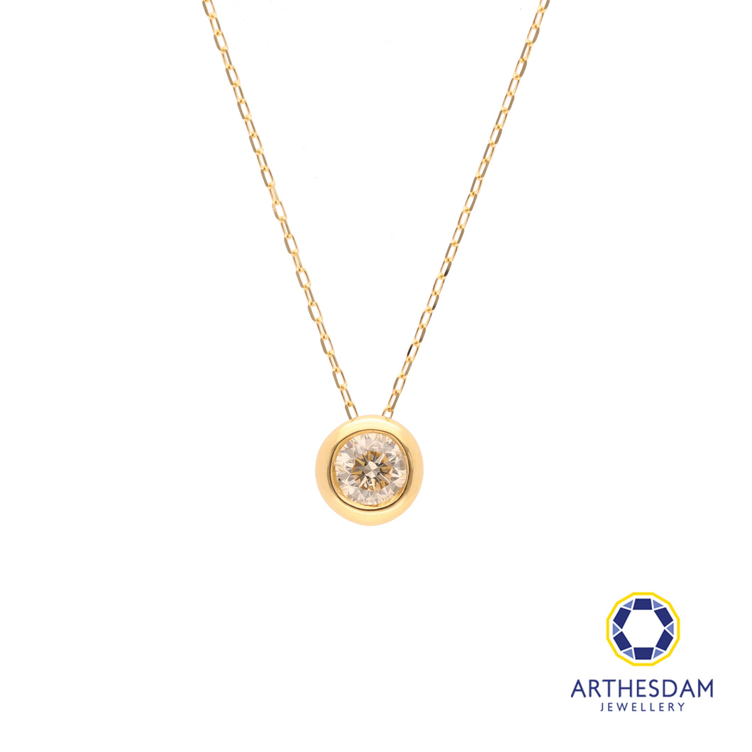 Arthesdam Jewellery 18K Gold 0.3CT Bezel Diamond Necklace