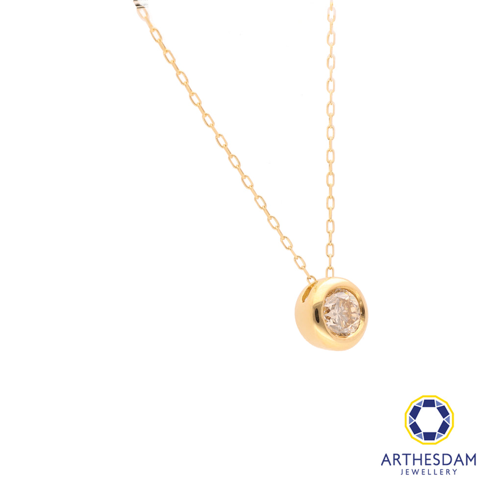 Arthesdam Jewellery 18K Gold 0.3CT Bezel Diamond Necklace