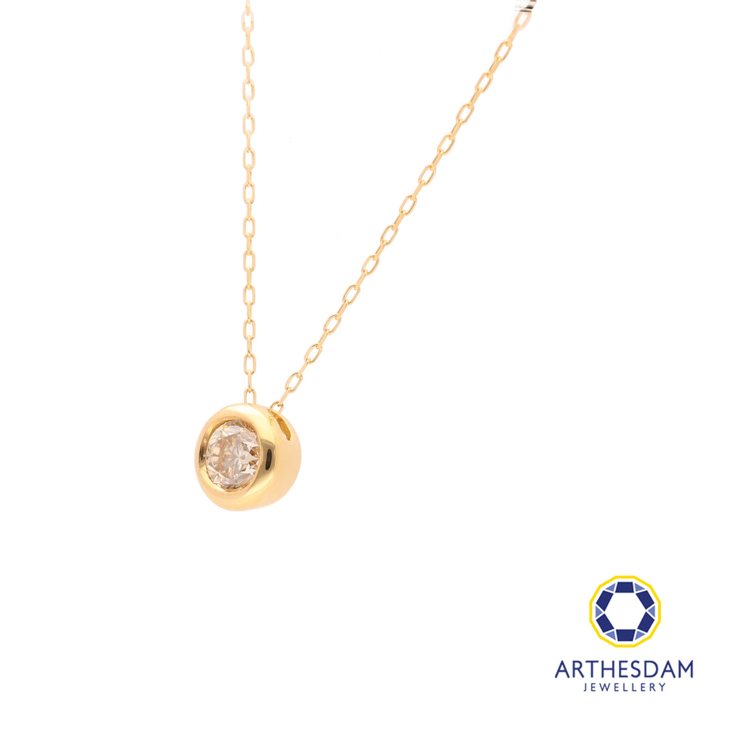 Arthesdam Jewellery 18K Gold 0.3CT Bezel Diamond Necklace