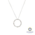 Arthesdam Jewellery 9K White Gold Diamond Ring Pendant Chain Set 0.17CT