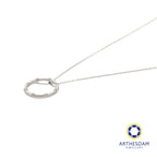Arthesdam Jewellery 9K White Gold Diamond Ring Pendant Chain Set 0.17CT