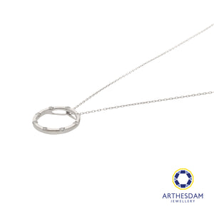 Arthesdam Jewellery 9K White Gold Diamond Ring Pendant Chain Set 0.17CT