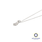 Arthesdam Jewellery 9K White Gold Single Diamond Pendant Chain Set 0.02CT