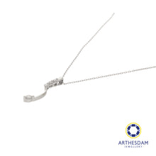 Load image into Gallery viewer, Arthesdam Jewellery 9K White Gold 4Diamond Long Pendant Chain Set 0.15CT
