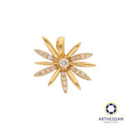Arthesdam Jewellery 18K Yellow Gold with Diamond Flower Pendant