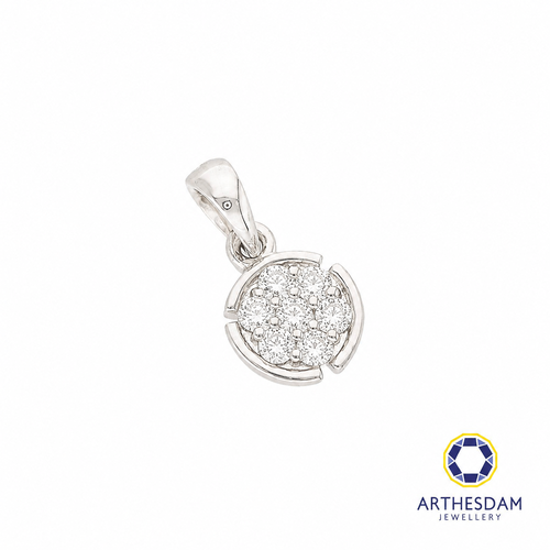 Arthesdam Jewellery 18K White Gold Round Diamond Pendant