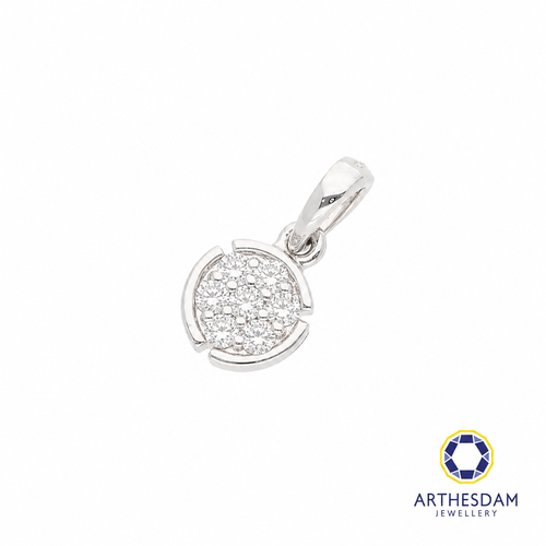 Arthesdam Jewellery 18K White Gold Round Diamond Pendant