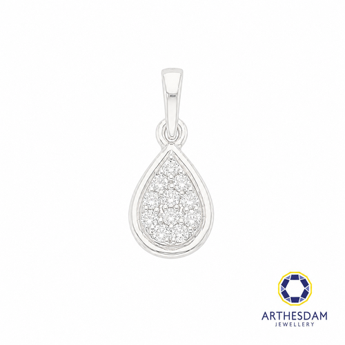 Arthesdam Jewellery 18K White Gold Teardrop Diamond Pendant