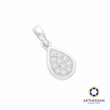 Load image into Gallery viewer, Arthesdam Jewellery 18K White Gold Teardrop Diamond Pendant
