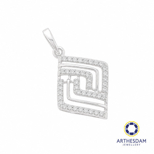 Arthesdam Jewellery 18K White Gold Diamond Zigzag Pendant