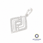 Arthesdam Jewellery 18K White Gold Diamond Zigzag Pendant