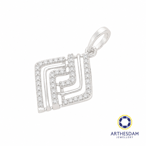 Arthesdam Jewellery 18K White Gold Diamond Zigzag Pendant