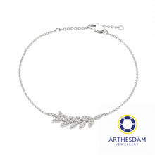 Load image into Gallery viewer, Arthesdam Jewellery 18K White Gold with Diamond Leaves Bracelet
