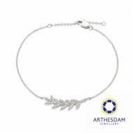Arthesdam Jewellery 18K White Gold with Diamond Leaves Bracelet