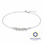 Arthesdam Jewellery 18K White Gold with Diamond Leaves Bracelet