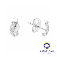 Arthesdam Jewellery 18K White Gold with Diamond Fish Hook Earrings
