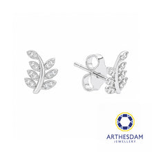 Load image into Gallery viewer, Arthesdam Jewellery 18K White Gold with Diamond Leaves Earrings
