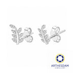 Arthesdam Jewellery 18K White Gold with Diamond Leaves Earrings
