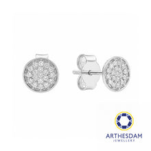 Load image into Gallery viewer, Arthesdam Jewellery 18K White Gold with Diamond Round Stud Earrings
