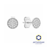 Arthesdam Jewellery 18K White Gold with Diamond Round Stud Earrings