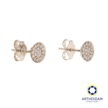Load image into Gallery viewer, Arthesdam Jewellery 18K White Gold with Diamond Round Stud Earrings
