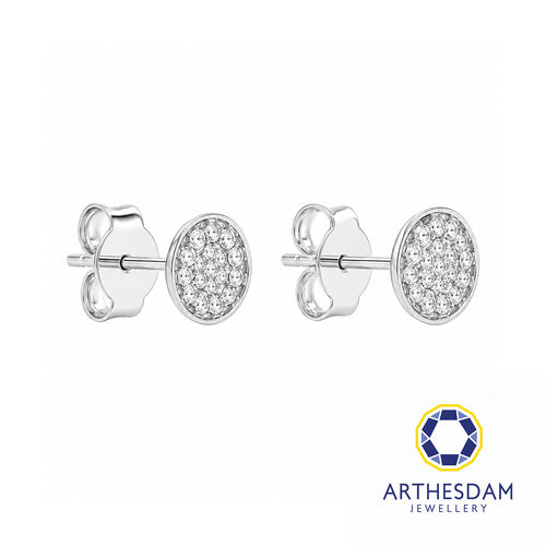 Arthesdam Jewellery 18K White Gold with Diamond Round Stud Earrings