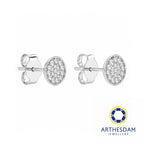 Arthesdam Jewellery 18K White Gold with Diamond Round Stud Earrings