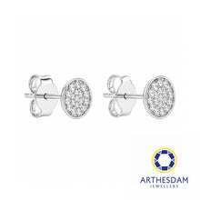 Load image into Gallery viewer, Arthesdam Jewellery 18K White Gold with Diamond Round Stud Earrings
