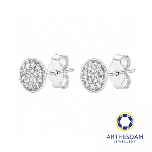Arthesdam Jewellery 18K White Gold with Diamond Round Stud Earrings