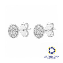 Load image into Gallery viewer, Arthesdam Jewellery 18K White Gold with Diamond Round Stud Earrings
