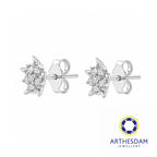 Arthesdam Jewellery 18K White Gold with Diamond Spiky Star Earrings