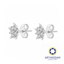Load image into Gallery viewer, Arthesdam Jewellery 18K White Gold with Diamond Spiky Star Earrings
