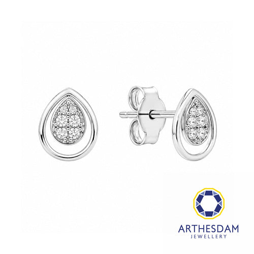 Arthesdam Jewellery 18K White Gold with Diamond Raindrop Earrings